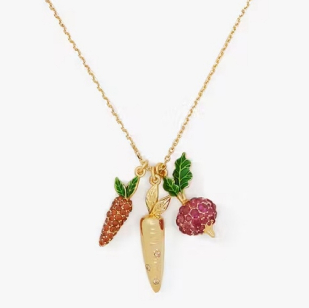 Kate Spade Harvest Collection Gold Vegetable Charm Necklace
